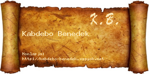 Kabdebo Benedek névjegykártya